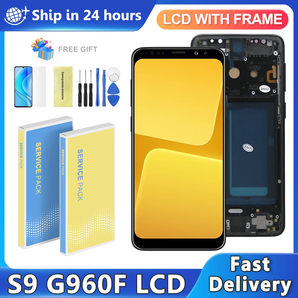 TFT For Samsung Galaxy S9 SM-G960FD S9 G960 LCD Display Touch Screen Digitizer Assembly Replacement For Samsung S9 Display