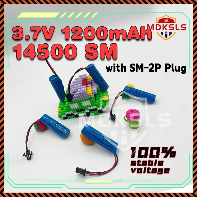 3.7V 1200mAh 14500 New Rechargeable Battery SM-2P Plug  ChargerFor C2 D828 RC Stunt Dump Car Battery Toys Accessories RC Car