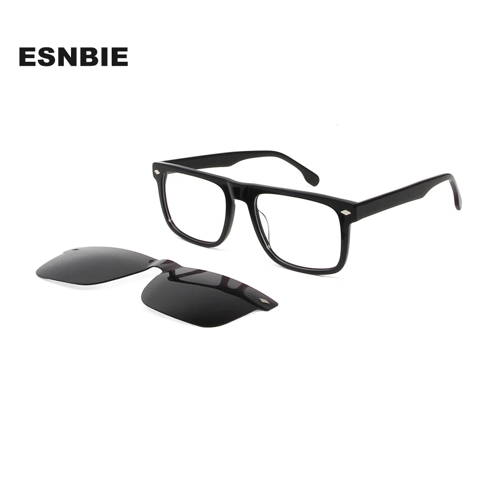 

Oversized Rectangle Vintage Sunglasses Polarized Women Men Magnetic Glasses Clip On Brand Design Optical Myopia Eyeglasses Frame