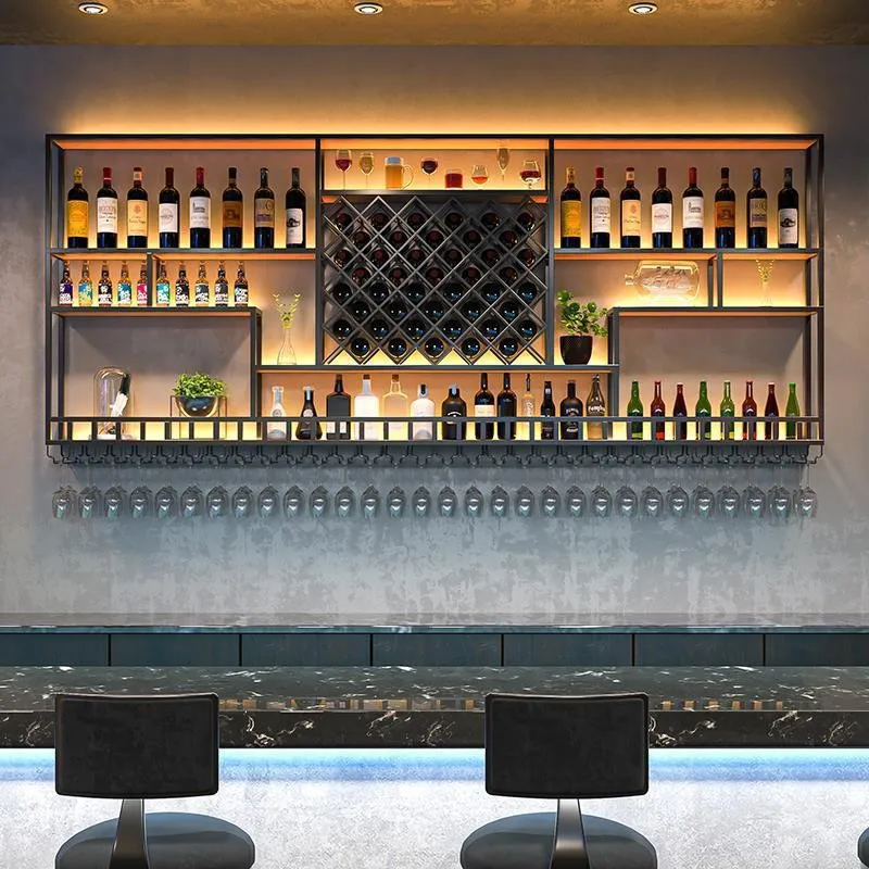 

Настенный промышленный ветер с легким винным шкафом, креативная стойка, барная стойка, настенная подвесная винная стойка из кованого железа, красное вино, глаз