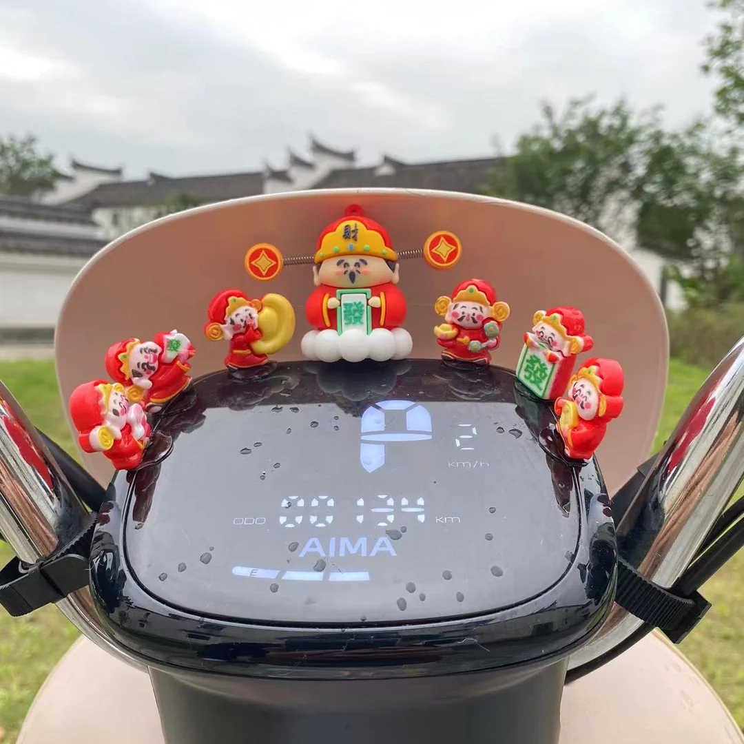 

God of Wealth Ornaments Electric Vehicle Decoration Small Objects Accessories Creative Matching Battery Vehicle Internet