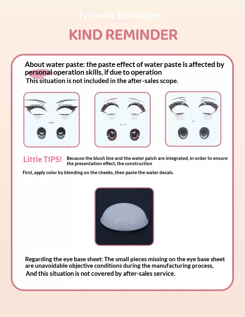 Come4free Sweet Rice Crystal Diy Custom  Body BJD Doll Body Articulated Joint Body Sticker Decal Option Compatible Common Doll