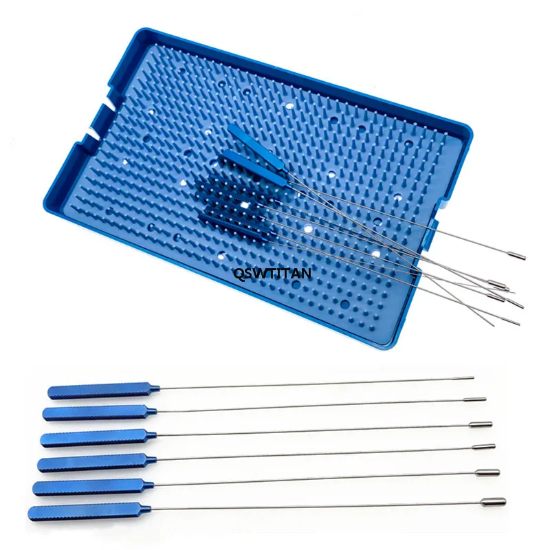 Stainless steel  8pcs/set Vascular Dilator Titanium Neurosurgery Instruments 21cm long 0.5mm-4.0mm