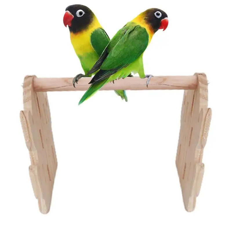 Bird Stand For Cage Tabletop Wooden Parrot Cactus Shape Perches Cute Pet Perches For Exercise Playing Climbing Portable