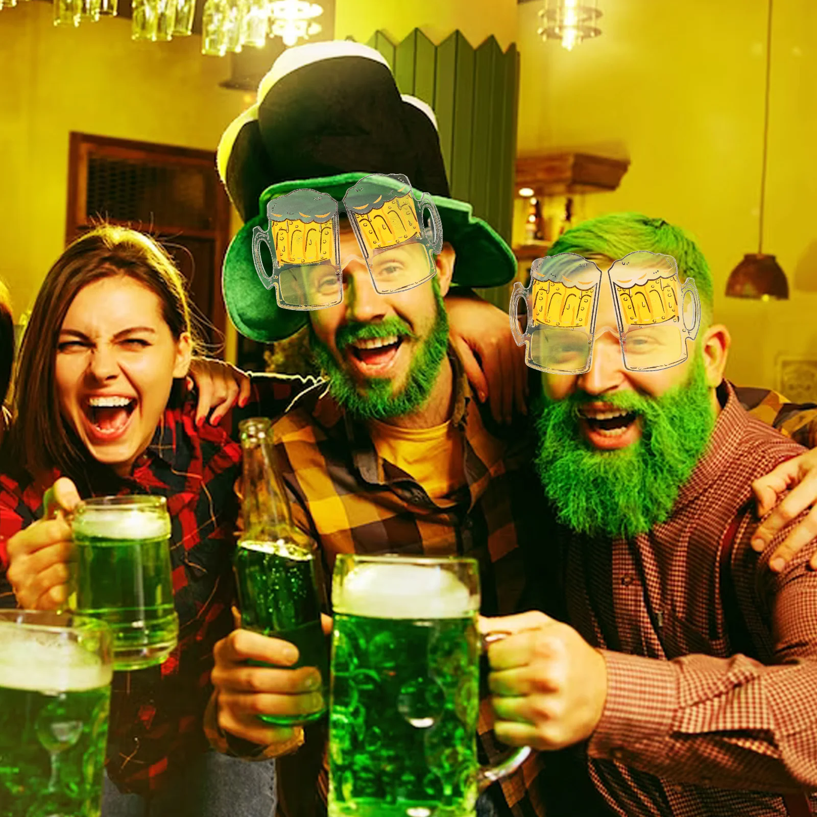 2 قطعة كوب البيرة النظارات الجدة نظارات الحفلات تسرب تأثير تصميم ل زي الحدث أداء ملحق كوب البيرة النظارات #5