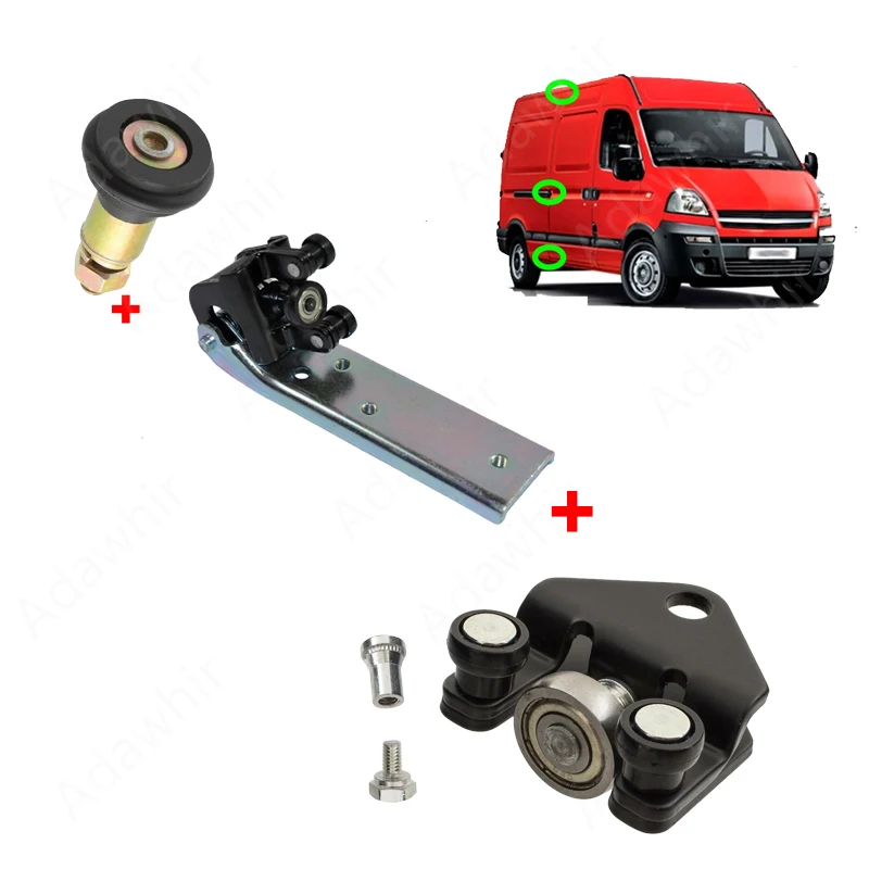 3X SLIDING DOOR ROLLER GUIDE Right Upper Center Lower FOR RENAULT MASTER OPEL MOVANO NISSAN INTERSTAR 8200080754 770035238