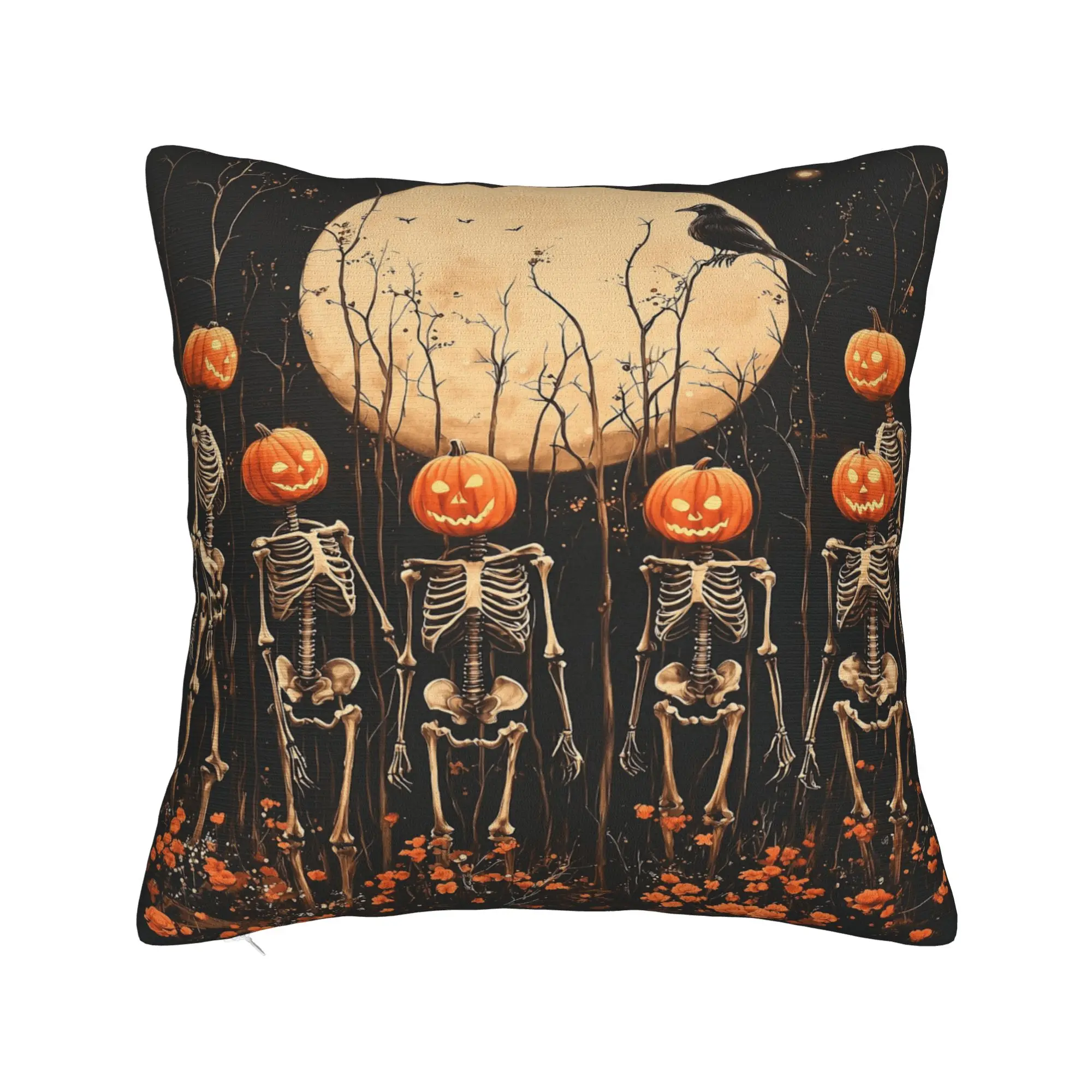 Pillow Case Introvert Skeleton Halloween Comfy  Pillow Cover For Living Room Chair Funny Pillowcases