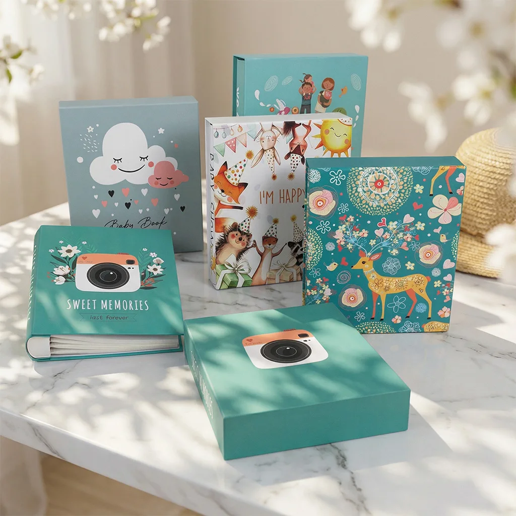 6-Zoll 200-seitiges exquisites Fotoalbum in Geschenkbox - vielseitiges Geschenk für Feiertage - ein wertvolles Erinnerungsstück für Familienerinnerungen