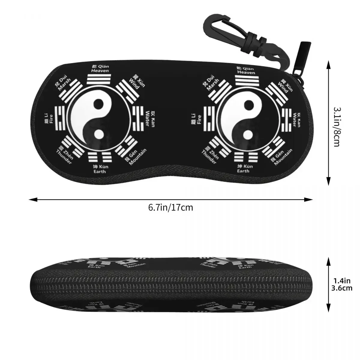 Symbol Tai Chi Bagua Feng Shui Gift  Zen Essential Shell Glasses Case Sunglasses Box Women Men EyeglassBag Pouch