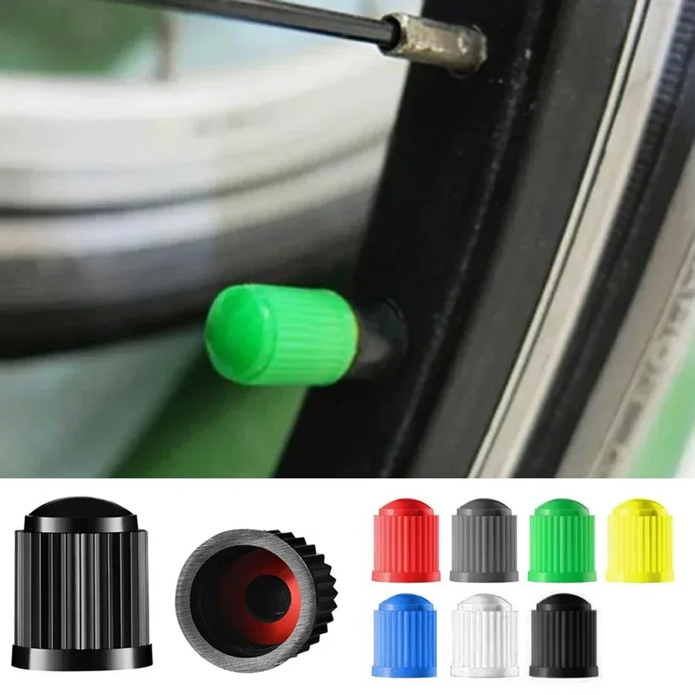 10-40 قطعة صمام إطار السيارة البلاستيك إطار دراجة صمام قبعات يا حلقة مطاطية يغطي قبة شكل صمام الغبار للسيارات غطاء دراجة نارية ديكور