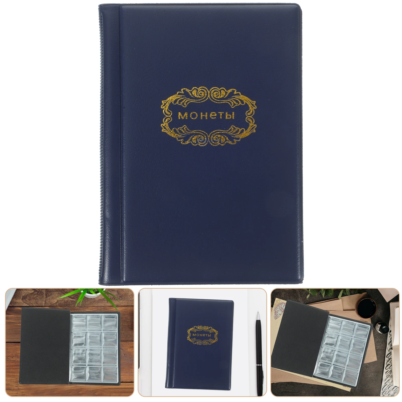 

Pu Collection Album 2024 Commemorative Coin Book Organizer Holder Stamp Album Coin Storage Display Case For Collectors Gift