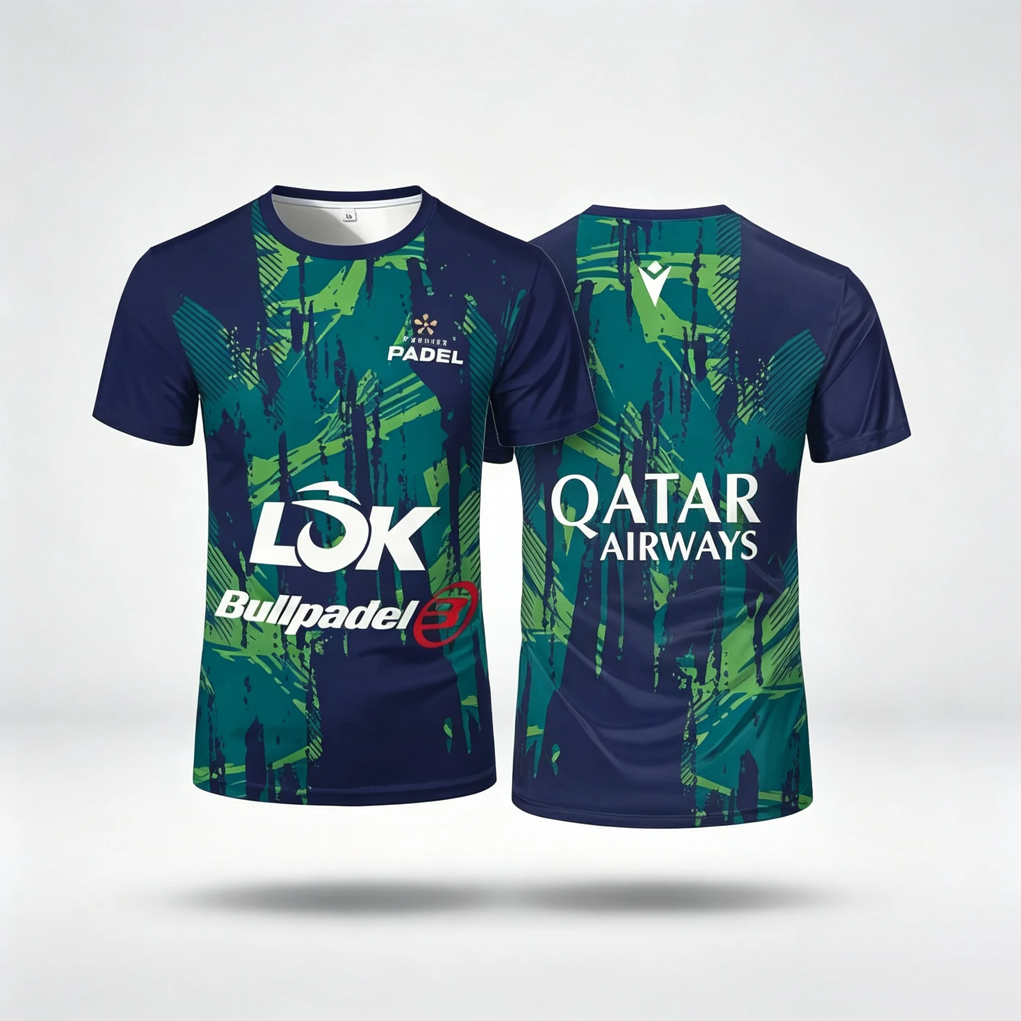 Herren Padel Kurzarm-Trikot, schnelltrocknend, atmungsaktiv, Tennis-Shirt, Bullpadel LOK, Qatar Airways, Trainings-Sport-T-Shirt, verschiedene Farben. – Detail 10