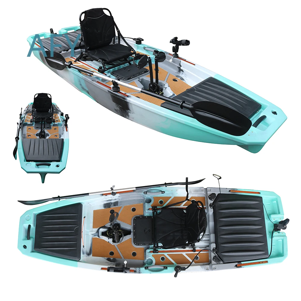 Electric Fishing Kayak for Vicking 3.2M Single Seat Pedal Motor Boat LLDPE Durable Lightweight Eco Friendly River Lake Ocean