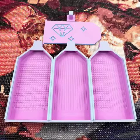 DIY Craft Diamond Painting Tray Kits Multi-Color With Lid Drill Storage Box Embroidery Beading Plates Art Dot Drill Tray