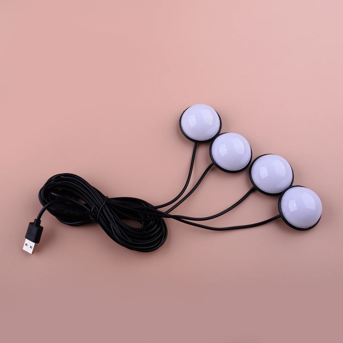 Universal Car Interior Decorative 4 in 1 Led Indoor Atmosphere Ambient Lighting USB Footroom Foot Floor Pad Lamp Pink Purple 3W
