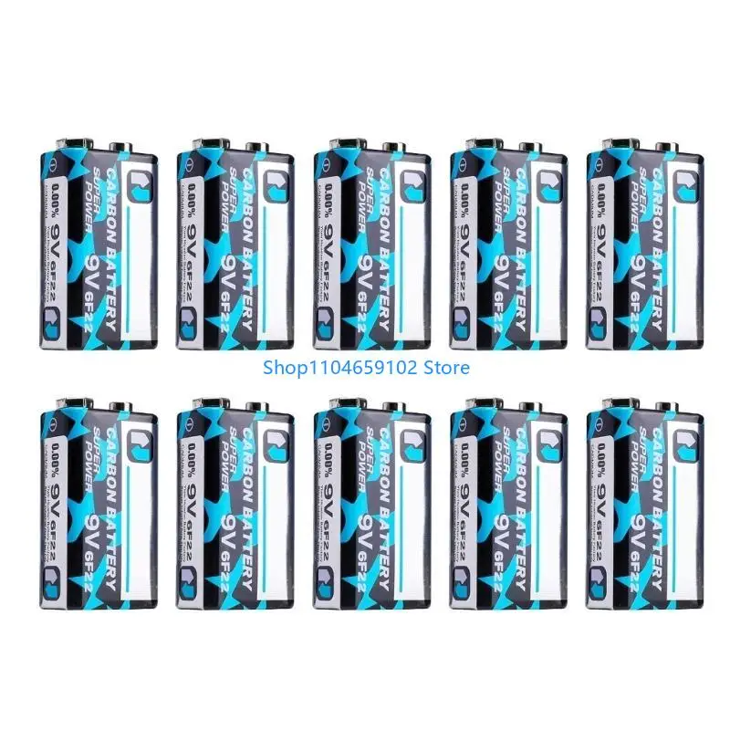 10pc 9V 6F22 Battery Stable Low SelfDischarge Wide Compatibility