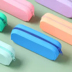 Colorful Silicone Pencil Case Creative Stationery Storage Box Student School Supplies