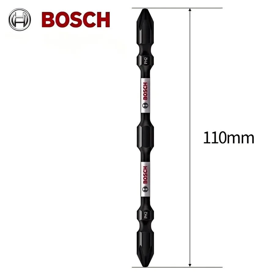 Bosch 10 Pcs Impact Screwdriver Bit for Phillips Screws 110 mm Double-ended Screwdriver Bit (2608522406)