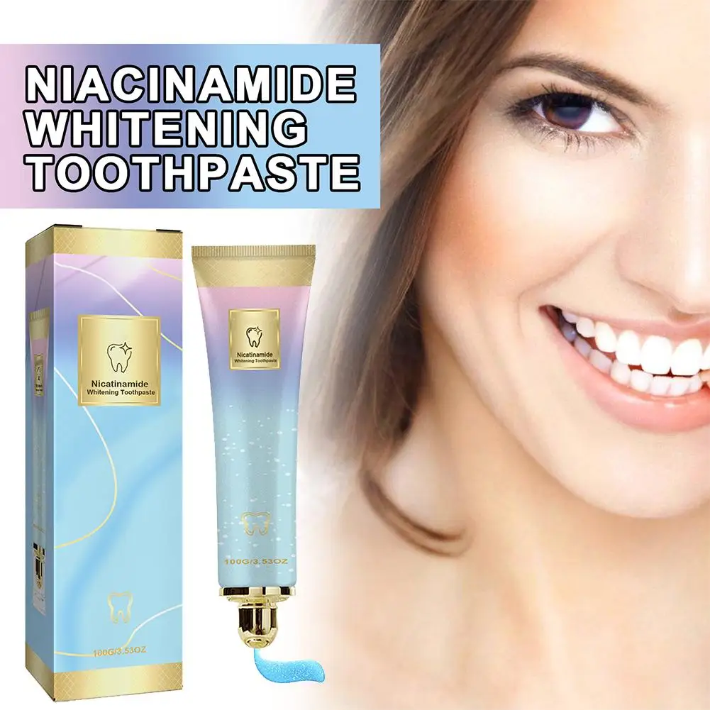 Nicotinamida Creme dental branco brilhante, Cuidados anti-sensíveis, Manchas de clareamento, Placa para respirar dentes frescos, K3R6, 100g