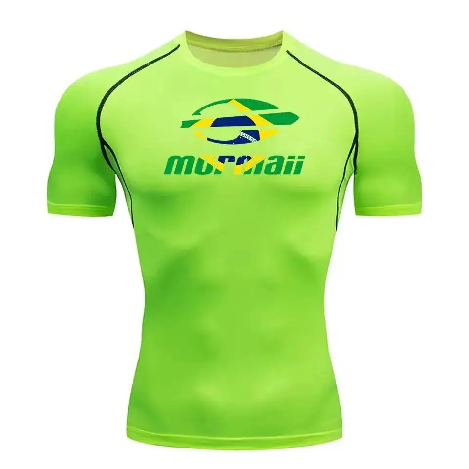 Men Rash Guard Surfing Diving Tee Swimwear Tight Short Sleeve T Shirt Swim Floatsuit Top UV Swimming RashGuard Prevent Jellyfish