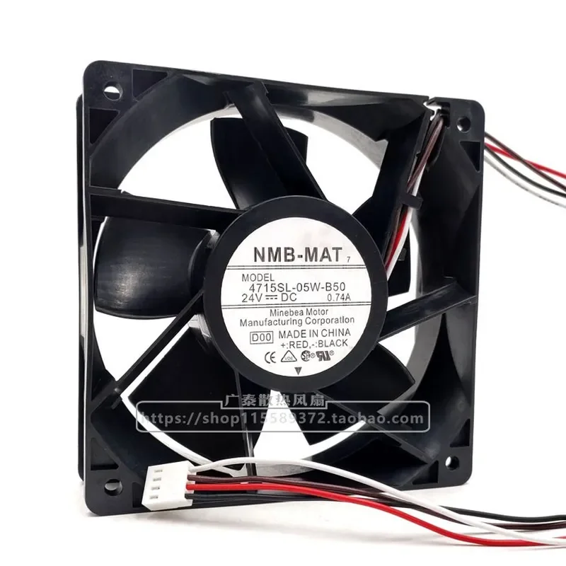 for NMB 4715SL-05W-B50 24V 0.74A 12CM Two Wire Inverter Cooling Fan Original New