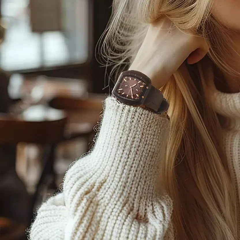 Macaron-Colored Barrel-Shaped Women's Watch