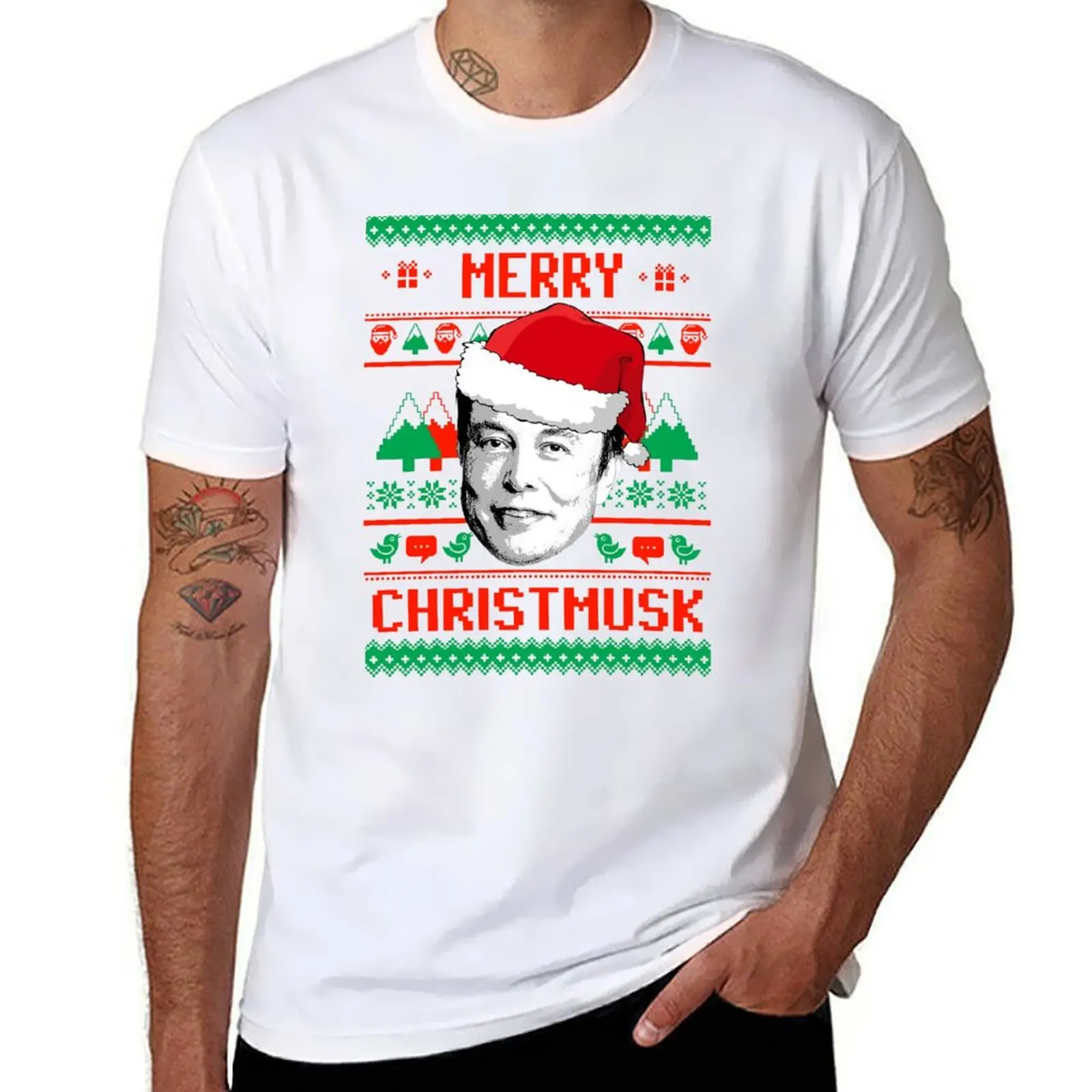 

Merry Christmusk T-Shirt cotton t shirts man 100% man t shirts for men casual T-Shirt