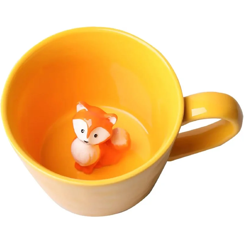 

Ceramic cup hidden 3D animal cup, cute cartoon handmade statue, holiday and birthday gifts for coffee and tea enthusiasts