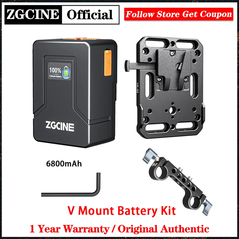 ZGCINE Kit Baterai Dudukan ZG-V99 V 6800MAh 14.8V 99Wh V Pelat Kunci Bentuk V Baterai Li-ion Isi Ulang PD Pengisian Cepat