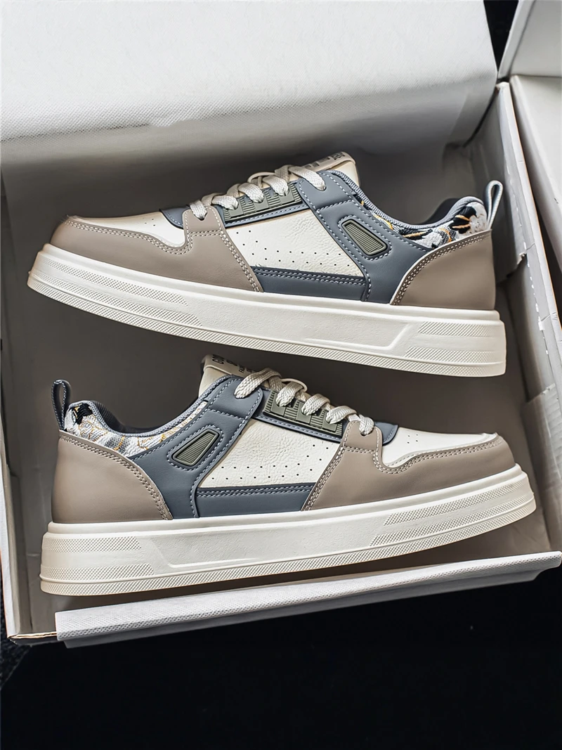 Men's Low-Top Casual Outdoor Shoes Spring Autumn Season Breathable Mesh Lined Sporty Thick Bottom Rubber Outsole Vintage