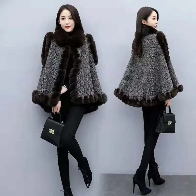 

Imitation Mink Furry Jacket Winter Thicken Warm Faux Fur Coats Elegant Loose Fit Plush Fashion Women Sleeveless Spliced New T90