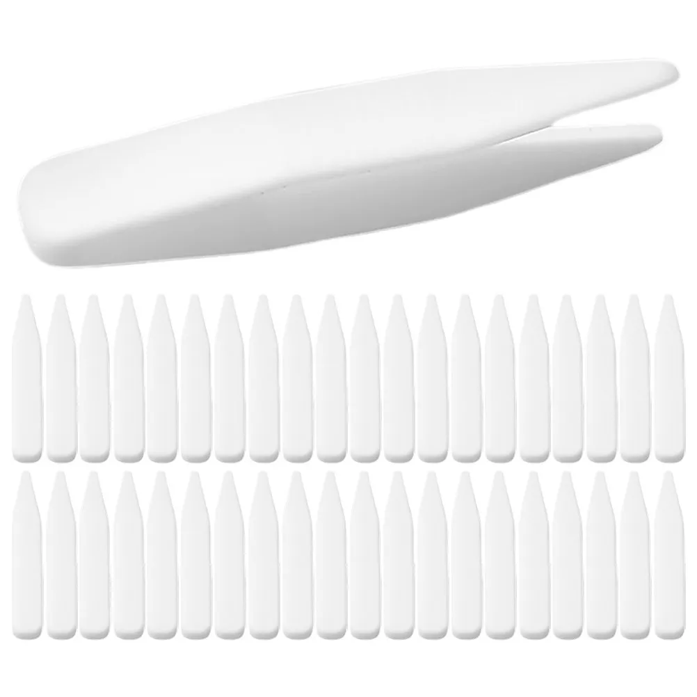 100Pcs Double Eyelid Auxiliary Tool Mini Plastic Tweezers White Precise Clip for Makeup Eyelash Application Beauty Tool