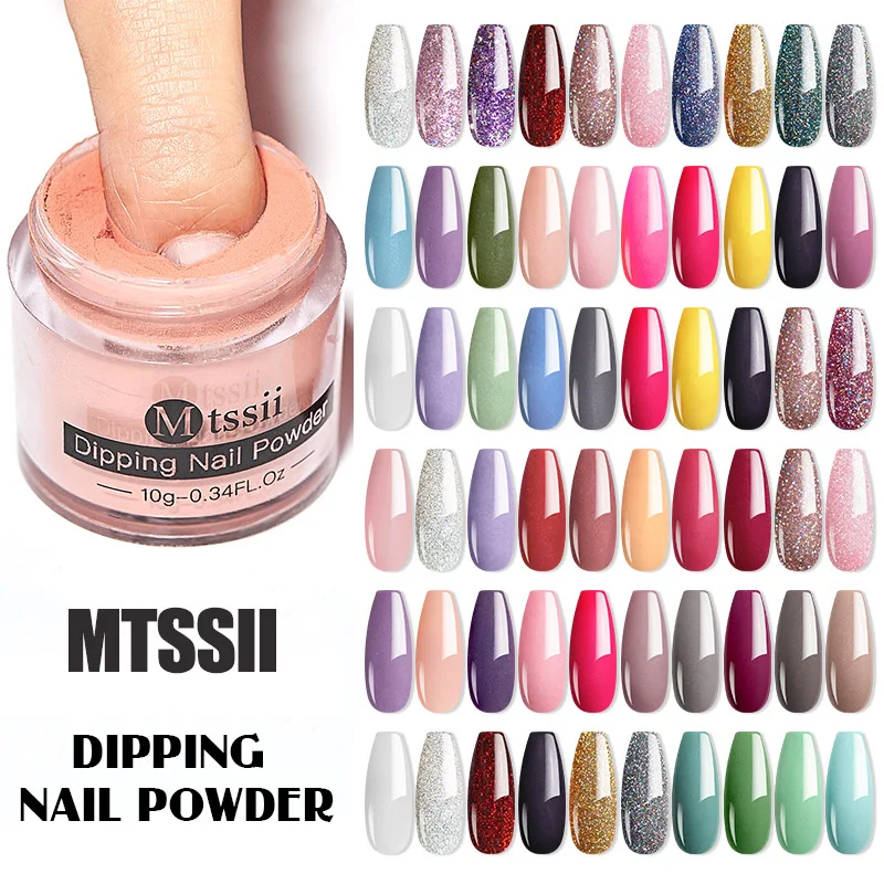 Mtssii Dipping Powder Acrylic Powder Dip Powder Nails No Need Lamp Cure Natural Dry Long Lasting Nails Glitter Manicure Nail Art