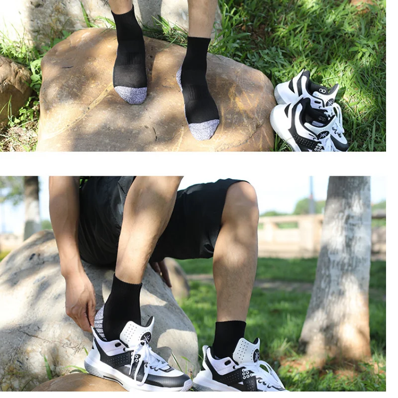 Men Women Cotton Running Socks Thick Towel Bottom Hiking Sports Socks Ankle-In-Tube Tennis Walking Badminton Socks