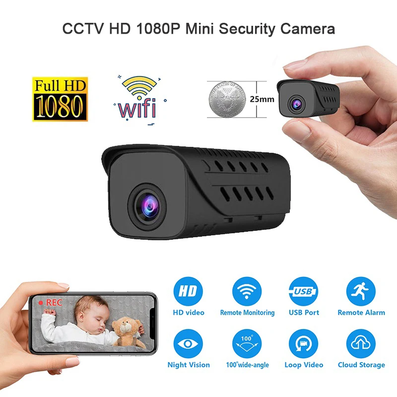 

wifi smart home safeMini camera time miniature camera HD 1080P digital camera wear motion detection remote control