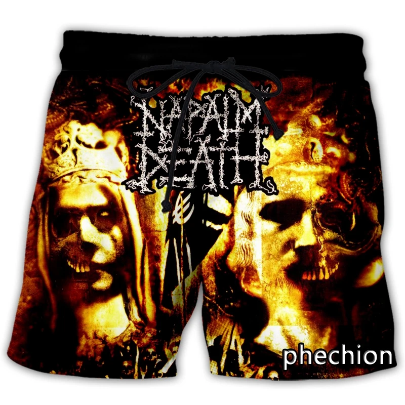 phechion New Fashion Men/Women Napalm Death 3D Print Casual Shorts Novelty Streetwear Men Loose Sporting Shorts L54