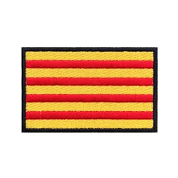 1PC Catalonia Flag Patches Armband Embroidered Patch Hook Loop Or Iron On Embroidery  Badge Military Stripe