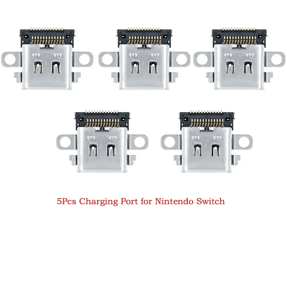 

5pcs Charging Port for Nintendo Switch Metal Connectors Socket Replacement