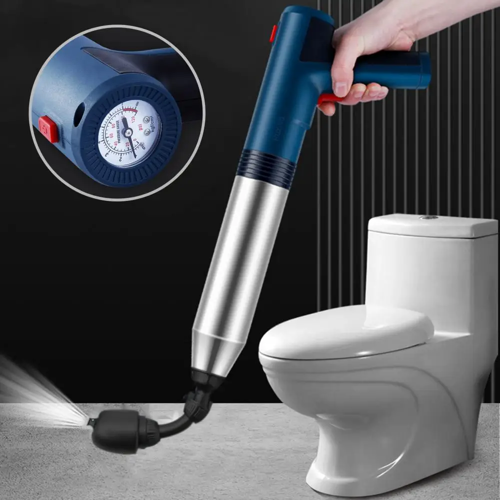 

Electric Toilet Plunger High Pressure Dredge Clog Remover Sewer Pipe Unblocker Air Drain Bathroom Kitchen Pipes Electric Plunger