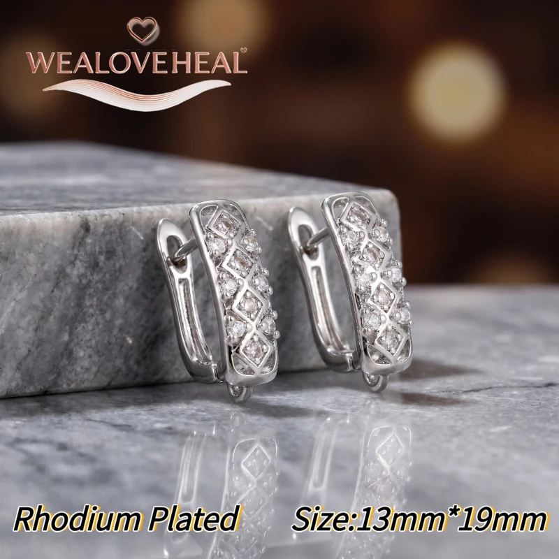schmuckherstellung zubehör，Luxuriöse geometrische Pavé-CZ-Ohrringhaken, 18K vergoldete Messing-Kristall-Ohrringkomponenten für DIY-Schmuckherstellung – Detail 19