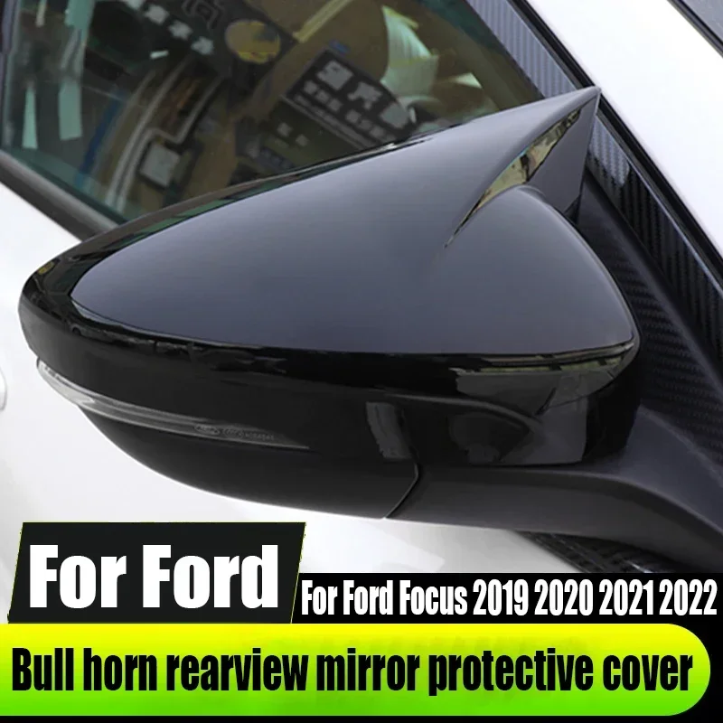 

Для Ford Focus 2019 2020 2021 2022, защитный чехол для зеркала заднего вида с рогом быка, автомобильные аксессуары для внешнего украшения, инструменты