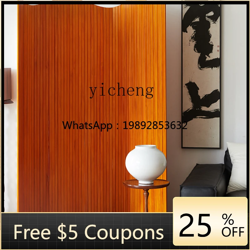 AA  medieval solid wood screen partition living room household folding screen entrance curved S-shaped shielding curved screen
