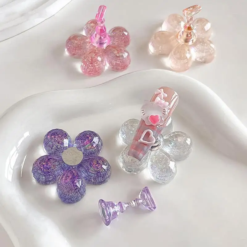 1 Ensemble de Supports Magnétiques pour Ongles, pour la Pratique, l'Entraînement et la Présentation, avec Motifs Paillettes, Sequins et Fleurs, en Plastique, pour Faux Ongles, Outils de Manucure