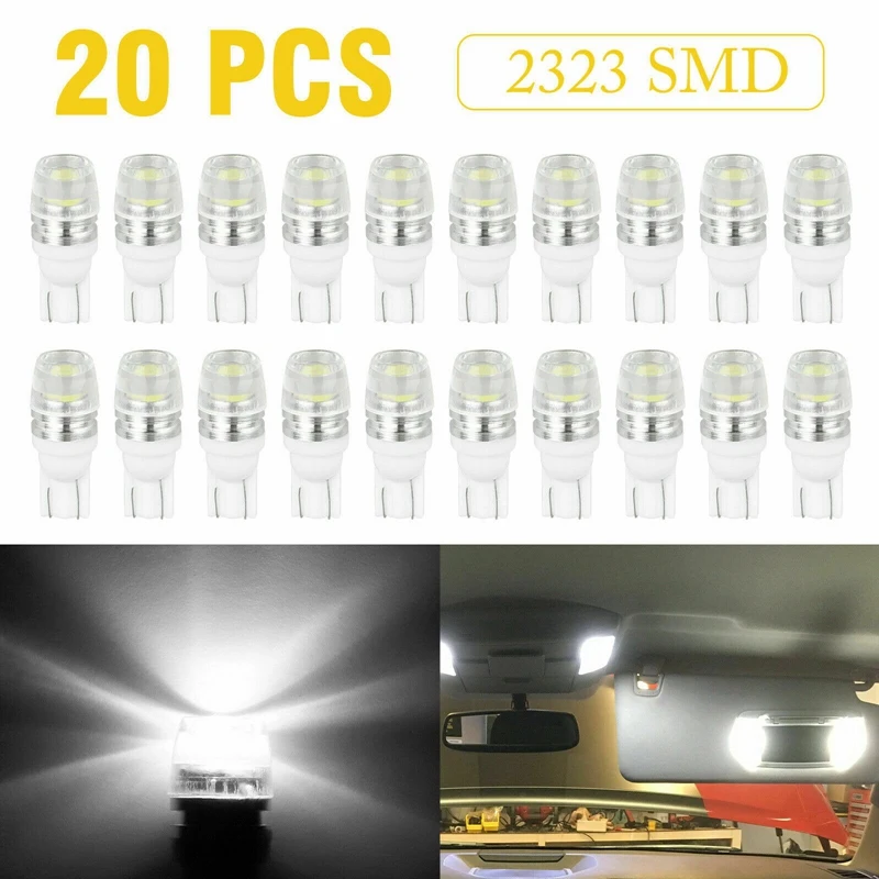 

20Pc T10 Wedge Samsung High Power 1W LED Light Bulbs Xenon White 192 168 194
