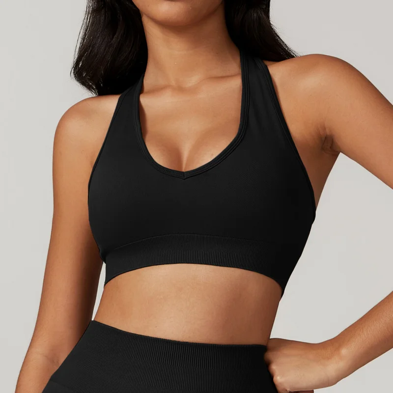 ZC-Halter-sujetador de Yoga de secado rápido para mujer, ropa de entrenamiento al aire libre con sensación desnuda, ropa interior deportiva ajustada para correr 7692