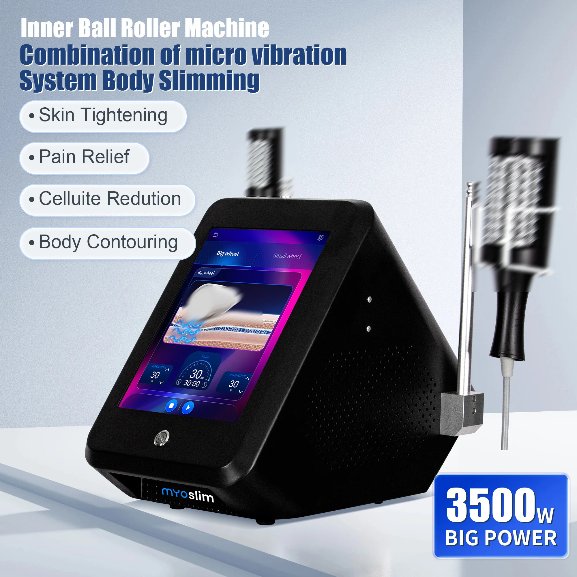 Inner Ball EMS MYOslim Machine 2 Handles Massage 40K Compression Micro-vibration Vacuum 5D Weight loss Beauty Machine