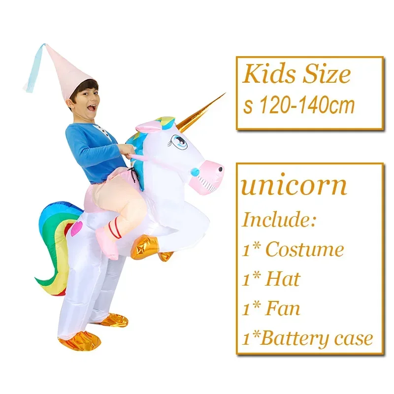 Nuevo disfraz inflable de unicornio para adultos, caballo de montar, fiesta de Halloween, Cosplay, carnaval, Navidad, vestido de mascota MN7