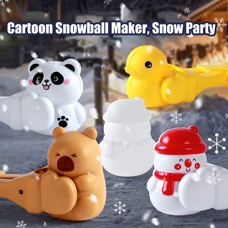 Clip per creare palle di neve per bambini Capibara per adulti Panda Pinze a forma di anatra per sabbia all'aperto Stampo per palline di neve Giocattoli Giocattoli sportivi da combattimento