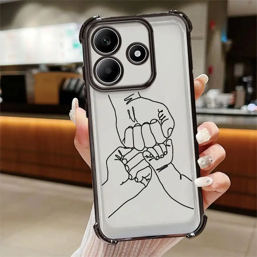 Custodia protettiva per telefono per Redmi Note 10 Lite 11 12 13 10s 11s 9S 14 Pro Plus A Family Tre con linee