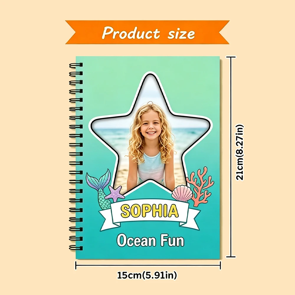 1pc Custom Personalized Photo Name Spiral Notebook,Lined Writing Journal,Back To School,Birthday Gift,Homework Daily Journaling